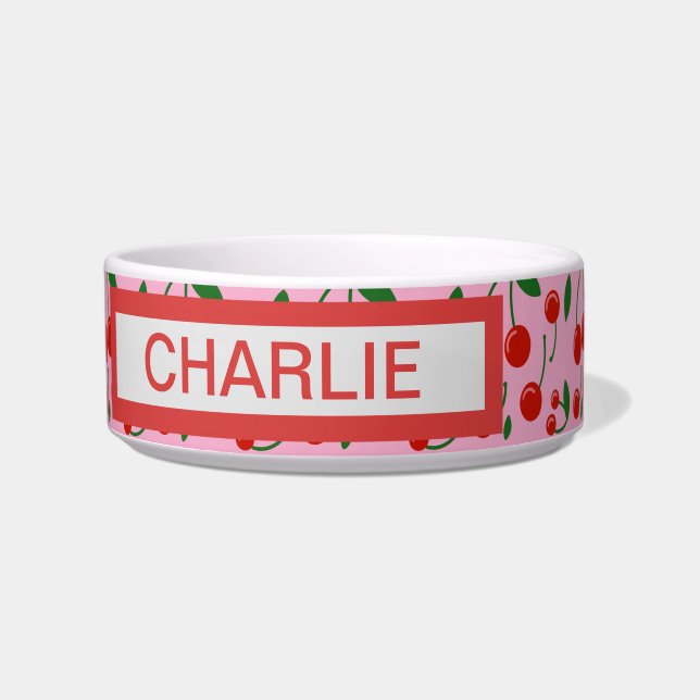 Écuelle cerises personnalisé Chien Bowl (Devant)