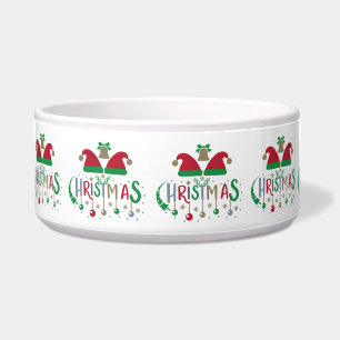 Écuelle Chapeau de Père Noël rouge vert Cloches de Noël 