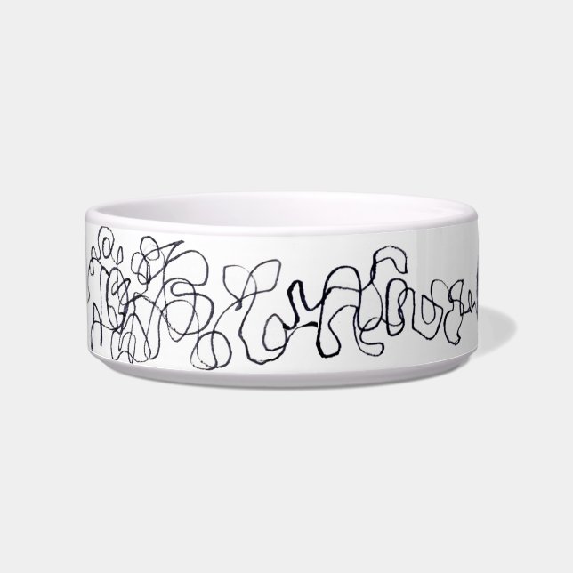 Écuelle Chat dans la nourriture dans l'assiette de laine (Devant)