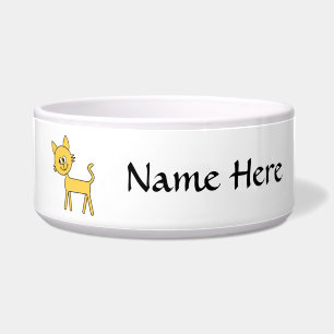 Écuelle Chat mignon. Chat jaune de marche