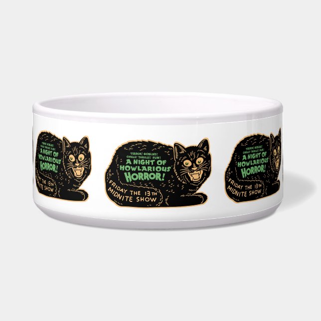 Écuelle Chat noir d'Halloween Vintage (Devant)