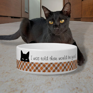 Écuelle Chat Sournois Madras Carreaux à Carreaux Orange Gr