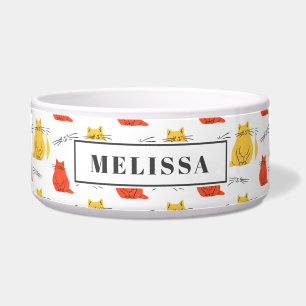Écuelle Chats personnalisés Motif orange jaune