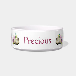 Écuelle Chats siamois roses monogrammées