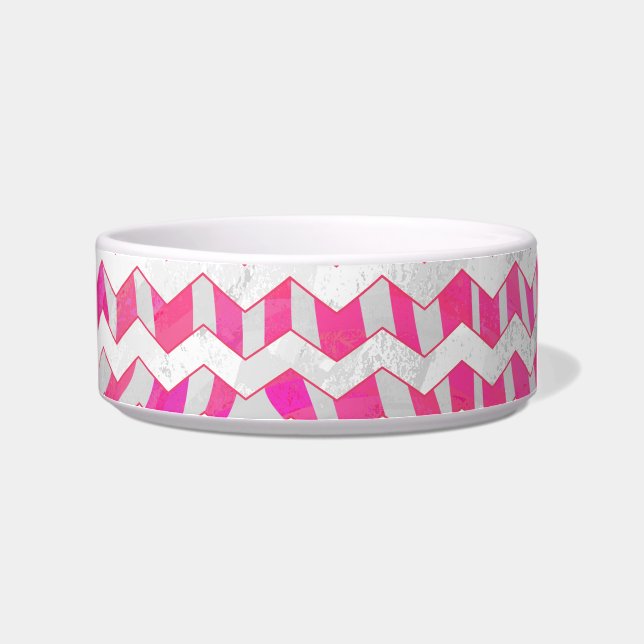 Écuelle Chaud rose et blanc Chevron Zebra (Droite)
