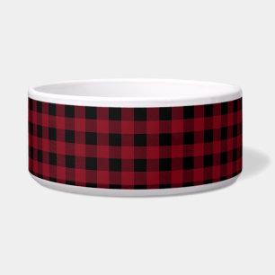 Écuelle Chèque de bison rouge et noir