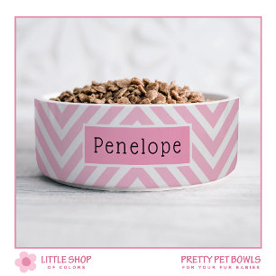 Écuelle Chevron rose moderne Personnalisé Pet Bowl