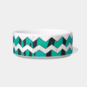 Écuelle Chevron Tiger noir et Turquoise