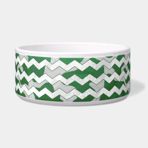 Écuelle Chevron Vache Imprimé Vert et Blanc