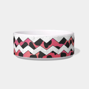 Écuelle Chevron Vache rose et noir