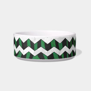 Écuelle Chevron Zebra noir et vert