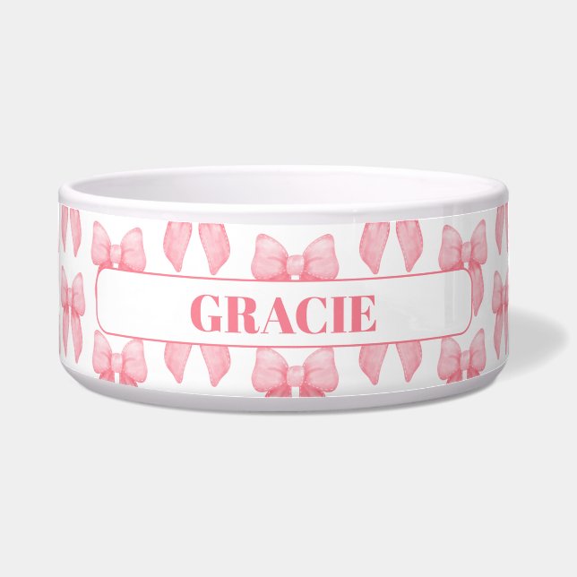 Écuelle Chien à mâchoire rose personnalisé (Devant)