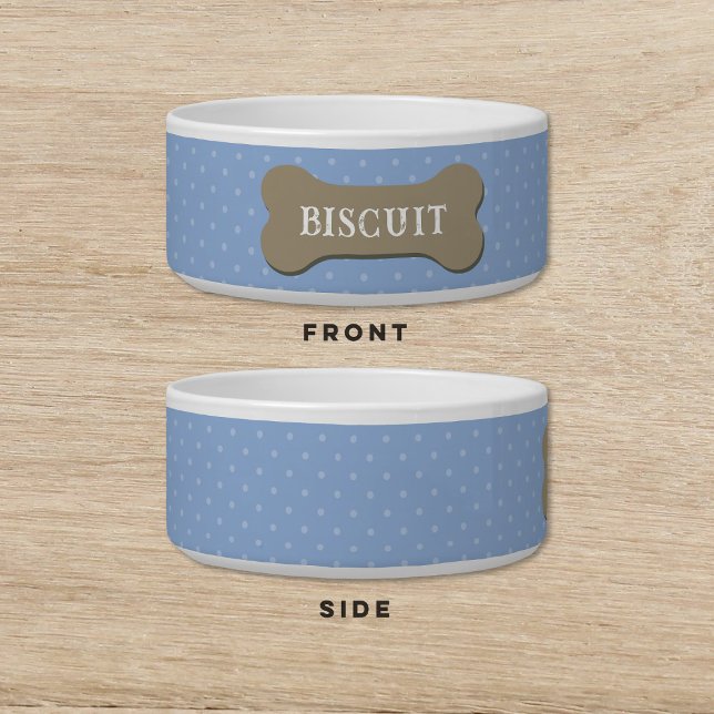 Écuelle Chien Biscuit Treat Polka Dot Blue Chien Chat Pet  (Créateur téléchargé)