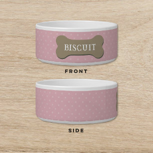 Écuelle Chien Biscuit Treat Polka Dot Rose Chien Chat Pet 