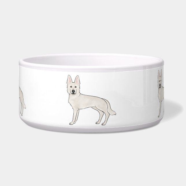 Écuelle Chien blanc berger suisse blanc GSD mignon chien d (Devant)