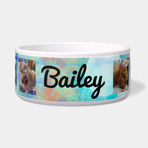 Écuelle Chien bleu personnalisé Photos et nom