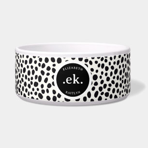 Écuelle Chien dalmate Abstrait Motif Monogramme noir