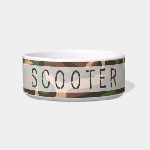 Écuelle Chien de Camo et bol personnalisés par motif