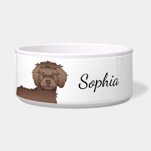 Écuelle Chien de dessin animé Mini Goldendoodle au chocola
