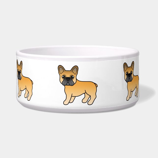 Écuelle Chien de taureau français mignon caricaturé (Devant)