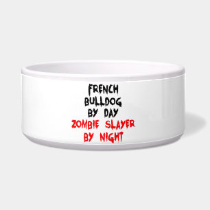 Écuelle Chien de taureau français par Jour Zombie Slayer p