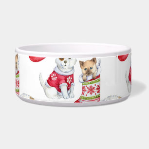 Écuelle Chien et chat de Noël