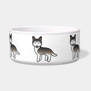 Écuelle Chien Husky Sibérien Cartoon Gris Loup