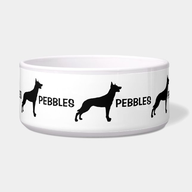 Écuelle Chien Malinois de Belgique personnalisé Silhouette (Devant)