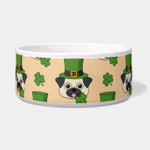 Écuelle Chien mignon avec Casquette et Shamrock St Patrick