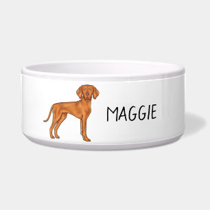 Écuelle Chien Pointer Magyar Vizsla Debout Et Nom