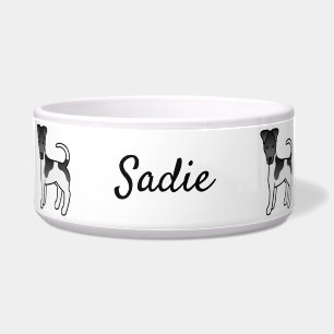 Écuelle Chien Smooth Fox Terrier noir et blanc & nom