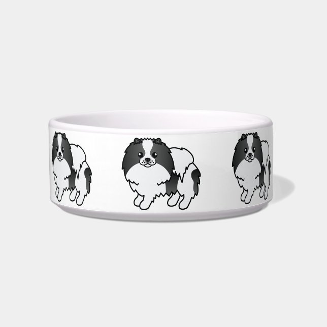 Écuelle Chiens caricaturaux mignons Poméraniens de couleur (Devant)