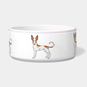 Écuelle Chiens de bande dessinée Ibizan Hound blanc et rou