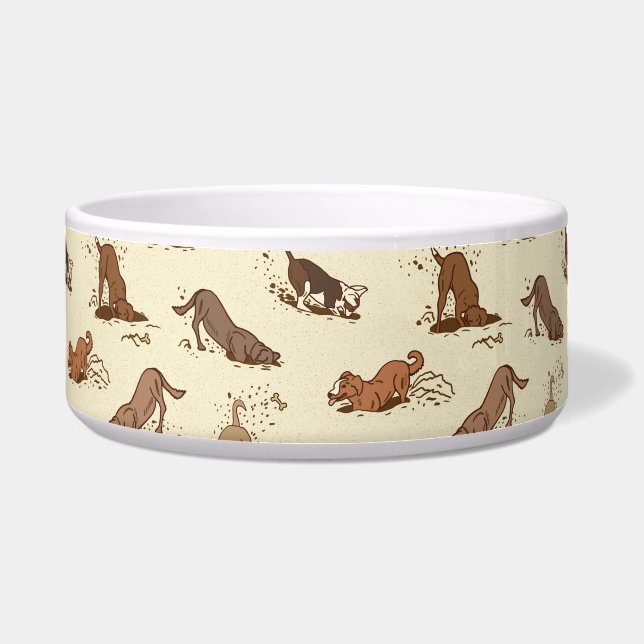 Écuelle Chiens de fouille - motif de vacances de plage. (Devant)