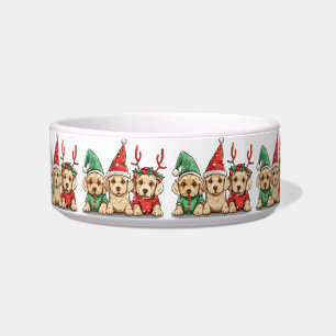 Écuelle Chiens de triage de Noël Jaune Labrador