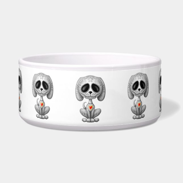Écuelle Chiot gris de sucre de zombi (Devant)