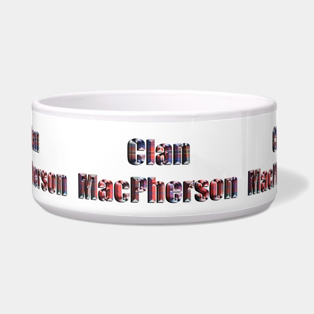 Écuelle Clan Macpherson Tartan Nom, Chien Bowl (Devant)