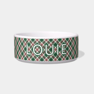 Écuelle Classic Red Green Plaid Motif Nom personnalisé Chi