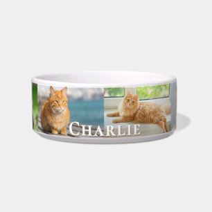 Écuelle Collage de photos de votre chat avec nom personnal