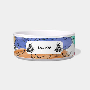 Écuelle Coloré Personnalisé Pet Bowl avec Feuille