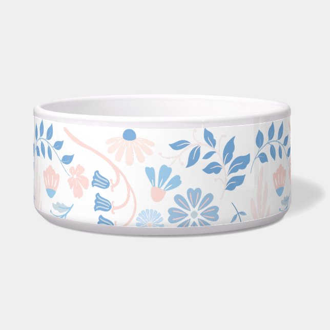 Écuelle Conception florale boho impression bloc bleu rose  (Devant)