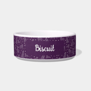 Écuelle Constellation de Chien Motif Violet et Blanc Monog