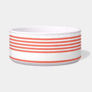 Écuelle Corail vivant et blanc cinq bandes motif