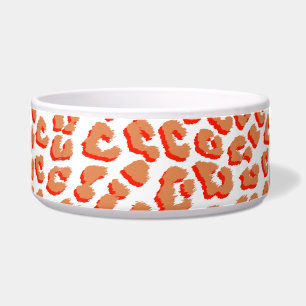 Écuelle Couleur orange et Empreinte de léopard blanc