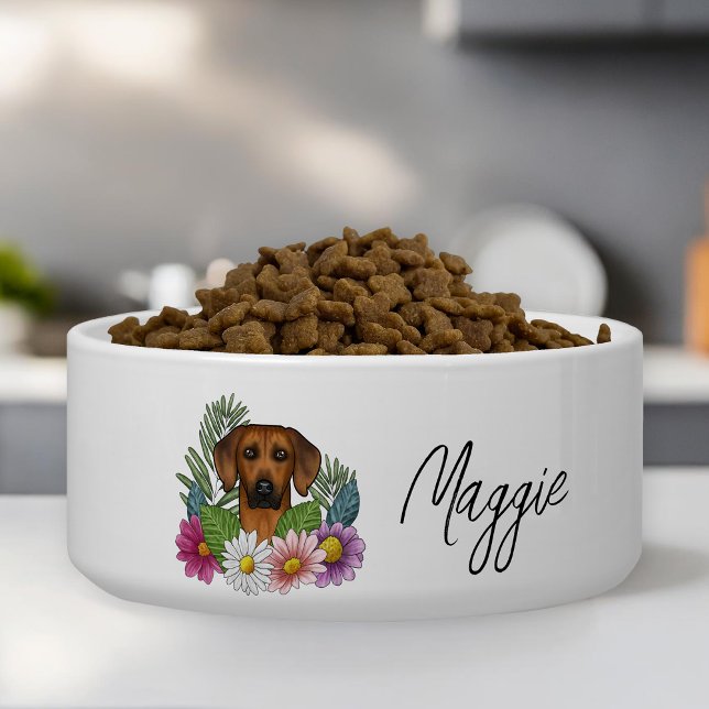 Écuelle Couleurs De Rhodesian Ridgeback Et Nom De Fleurs S (Créateur téléchargé)