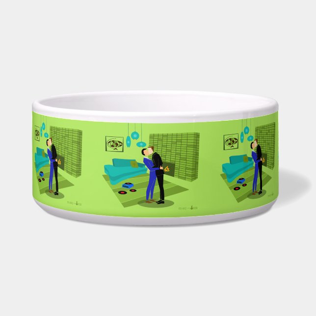 Écuelle Couple gay rétro amoureux (Devant)