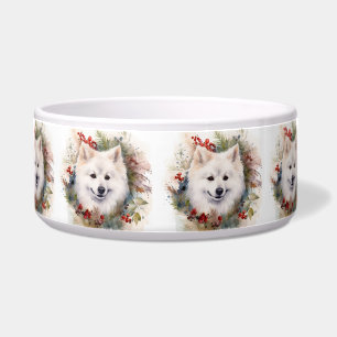 Écuelle Couronne de Noël festive de chien esquimau américa