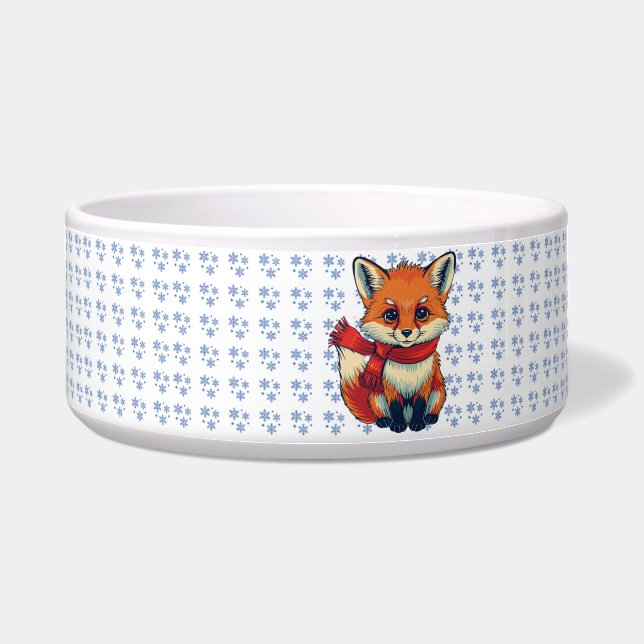 Écuelle Cozy Christmas Fox Ceramic Pet Bowl (Devant)