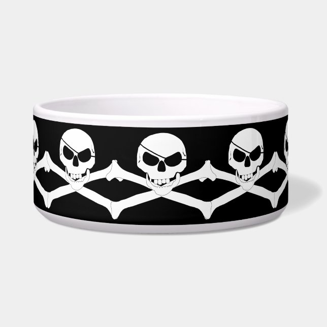 Écuelle Crâne et os croisés - Jolly roger (Devant)