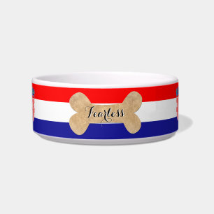 Écuelle Croatie Chien Bowl, Nom de l'animal, Drapeau croat